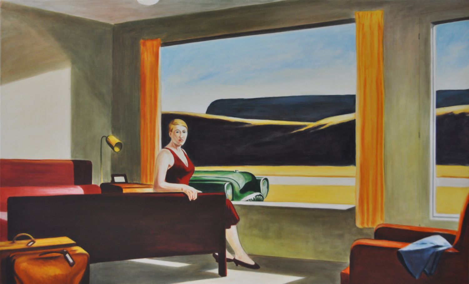 Kopie: Öl auf Leinwand, 70x115 cm, Juli 2011
Original von Edward Hopper, "Western Motel", 1957