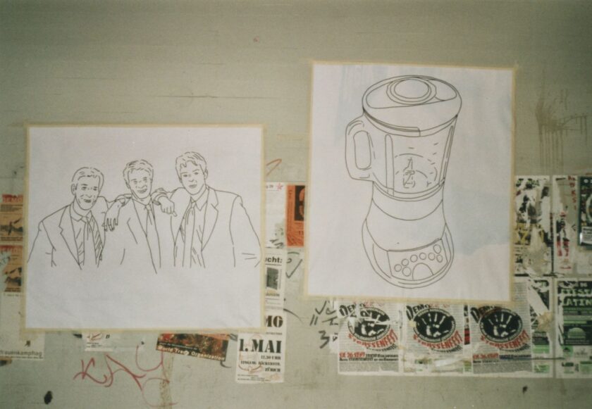 124x174 cm, Filzstift auf Papier und Klebeband, Juli 1999